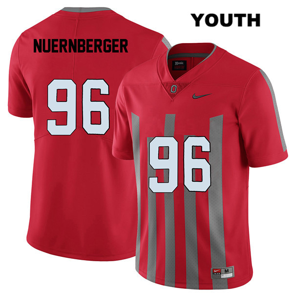 Ohio State Buckeyes Youth Sean Nuernberger #96 Red Authentic Nike Elite College NCAA Stitched Football Jersey HO19N02EV